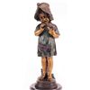 "Girl Holding Bird" Bronze Sculpture - Fuenze