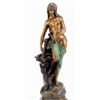 "Nude Girl With Fish" Bronze Sculpture - Campagne
