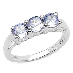 0.42 Carat Genuine Tanzanite .925 Sterling Silver Ring