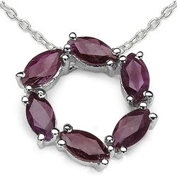 1.20 Carat Genuine Ruby .925 Sterling Silver Pendant