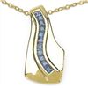 0.66 Carat Genuine Blue Sapphire .925 Sterling Silver 14K Yellow Gold Plated Pendant