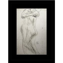 Rodin Erotic Sketch Lithograph