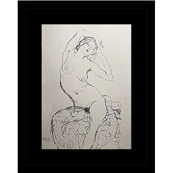 Gustav Klimt Erotic Sketch Lithograph