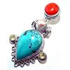 Image 1 : Turquoise, Pearl & Coral Pendant