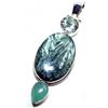 Image 1 : Serphinite, Onyx & Topaz Pendant