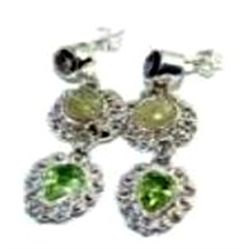 Golden Rutilated Quartz & Peridot Earrings