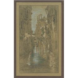 James Whistler Lithograph "A Venetian Canal" 1905