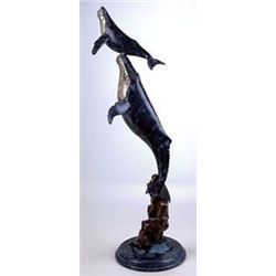 Double Whales Bronze Sculpture