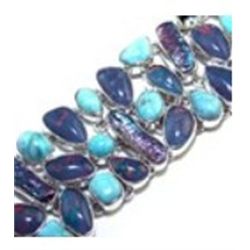 Larimar, Biwa Pearl & Fire Opal Bracelet