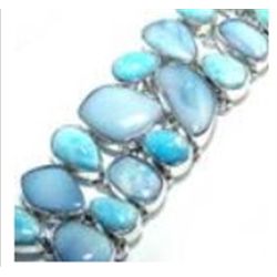 Fire Opal & Larimar Bracelet