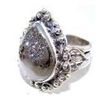 Image 1 : Silver and Coated Drusy Ring
