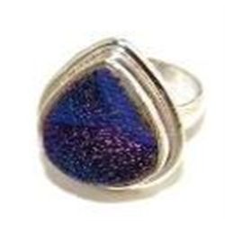 Silver and Titanium Drusy Ring