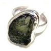 Image 1 : Silver and Moldavite Ring