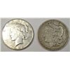 Image 1 : Scarce Morgan and  Peace $  1894O fine-1928S XF   Est $85-$90