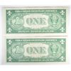 Image 2 : 2  1935  $1 silver certificates consecutive #'s  CU