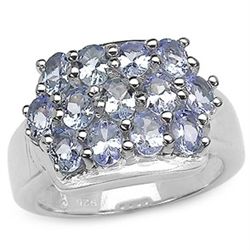 1.25 Carat Genuine Amethyst & Diamond .925 Sterling Silver Ring