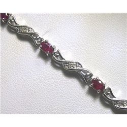 14K GOLD RUBY AND DIAMOND BRACELET