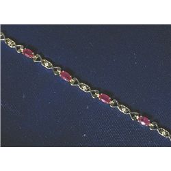 14K GOLD RUBY AND DIAMOND BRACELET