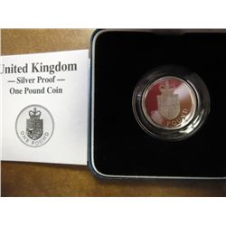 1988 UNITED KINGDOM SILVER PROOF 1 POUND COIN