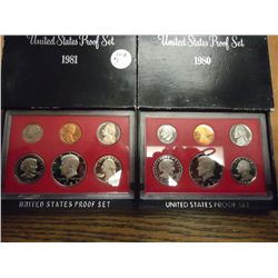 1980 & 81 US PROOF SETS (WITH BOXES)