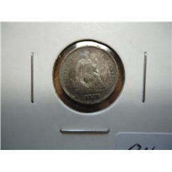 1872-S HALF DIME (EXTRA FINE) WITH SCRATCHES