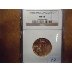 2008-D SMS SACAGAWEA DOLLAR NGC MS68