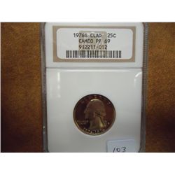 1976-S WASHINGTON QUARTER NGC PF69 CAMEO