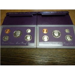 1989 & 90 US PROOF SETS (WITH BOXES)