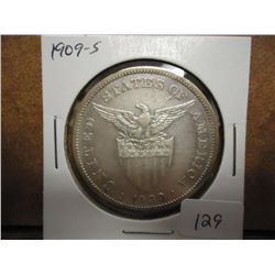 1909-S US/PHILIPPINES SILVER PESO .5144 OZ. ASW