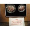 Image 2 : 1990 GREAT BRITAIN SILVER PROOF 5 PENCE 2 COIN SET