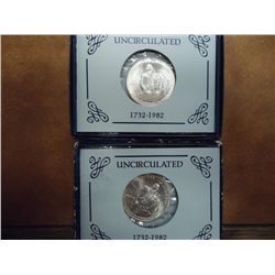 2-1982-D WASHINGTON HALF DOLLARS .7234 OZ. ASW