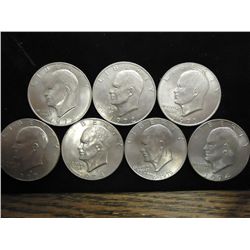 7 ASSORTED IKE DOLLARS