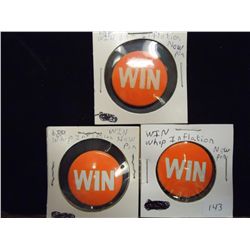 3-1 1/8" WIN "WHIP INFLATION NOW" PINBACK BUTTONS