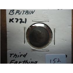 1835 GREAT BRITAIN 1/3RD FARTHING