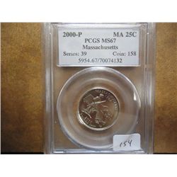 2000-P MASSACHUSETTS QUARTER PCGS MS67
