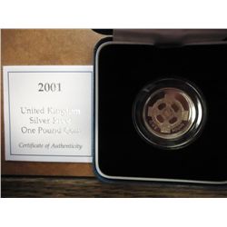 2001 UNITED KINGDOM SILVER PROOF 1 POUND COIN