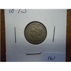 1873 THREE CENT PIECE (NICKEL) (VERY FINE)