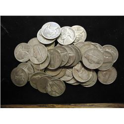 43 ASSORTED 35% SILVER JEFFERSON WAR NICKELS