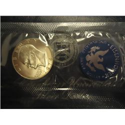 1974-S IKE SILVER DOLLAR (UNC) (BLUE PACK)