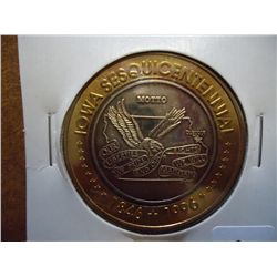 IOWA SESQUICENTENNIAL CASINO $10 SILVER TOKEN UNC