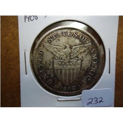1908-S US/PHILIPPINES SILVER PESO .5144 OZ. ASW