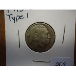 1913-S TYPE I BUFFALO NICKEL (VERY FINE)