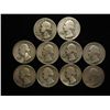 Image 1 : 10 ASSORTED 1950'S WASHINGTON SILVER QUARTERS