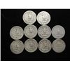 Image 2 : 10 ASSORTED 1950'S WASHINGTON SILVER QUARTERS