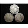 Image 1 : 3 ASSORTED SEATED LIBERTY QUARTERS