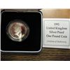 Image 2 : 1992 UNITED KINGDOM SILVER (PF) 1 POUND COIN