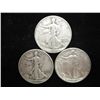 Image 1 : 1941,43 & 45-D WALKING LIBERTY HALF DOLLARS