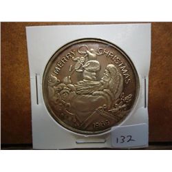 1 TROY OZ .999 FINE SILVER ROUND MERRY CHRISTMAS