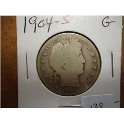 1904-S BARBER HALF DOLLAR