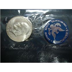 1973-S IKE SILVER DOLLAR (UNC) (BLUE PACK)